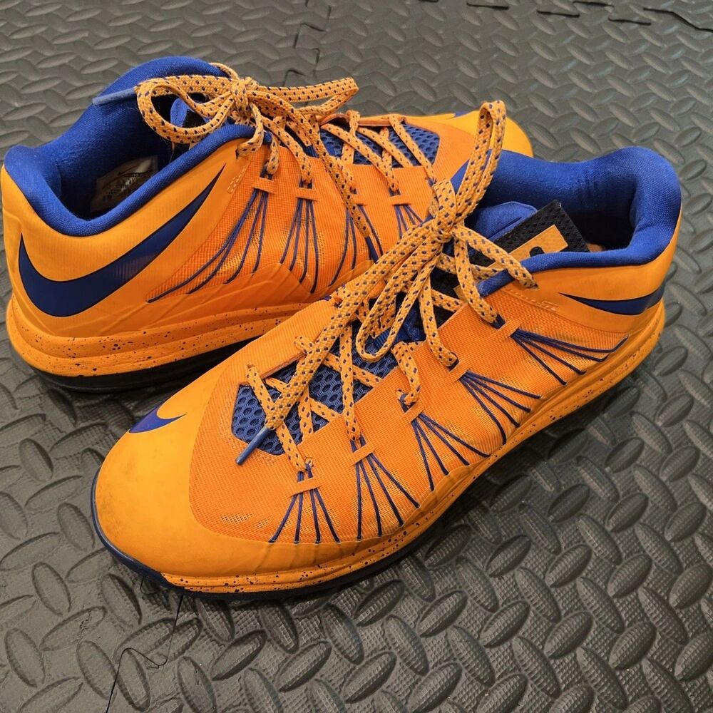 Rare Nike Air Max LeBron 10 Low Orange Blue 579765-800 Sz 11 Men Knicks James